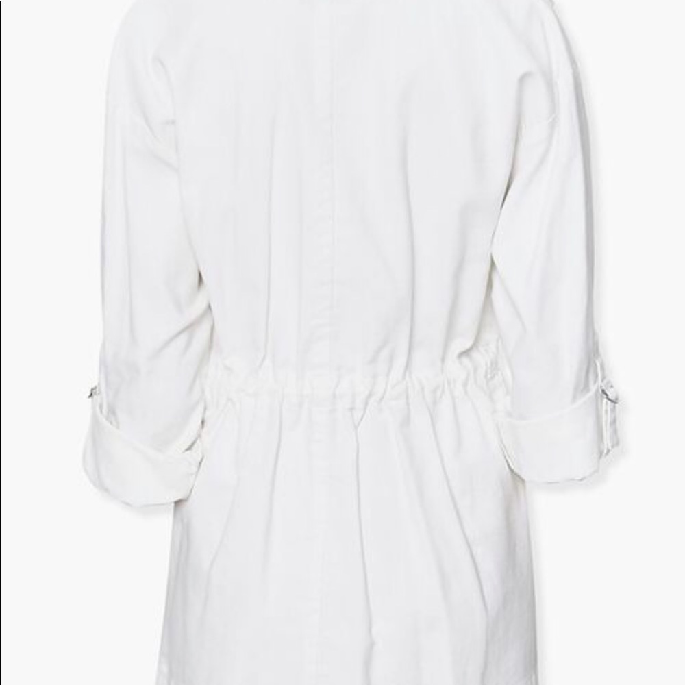 Cuffed Drawstring White Jacket - Picture 3 of 5
